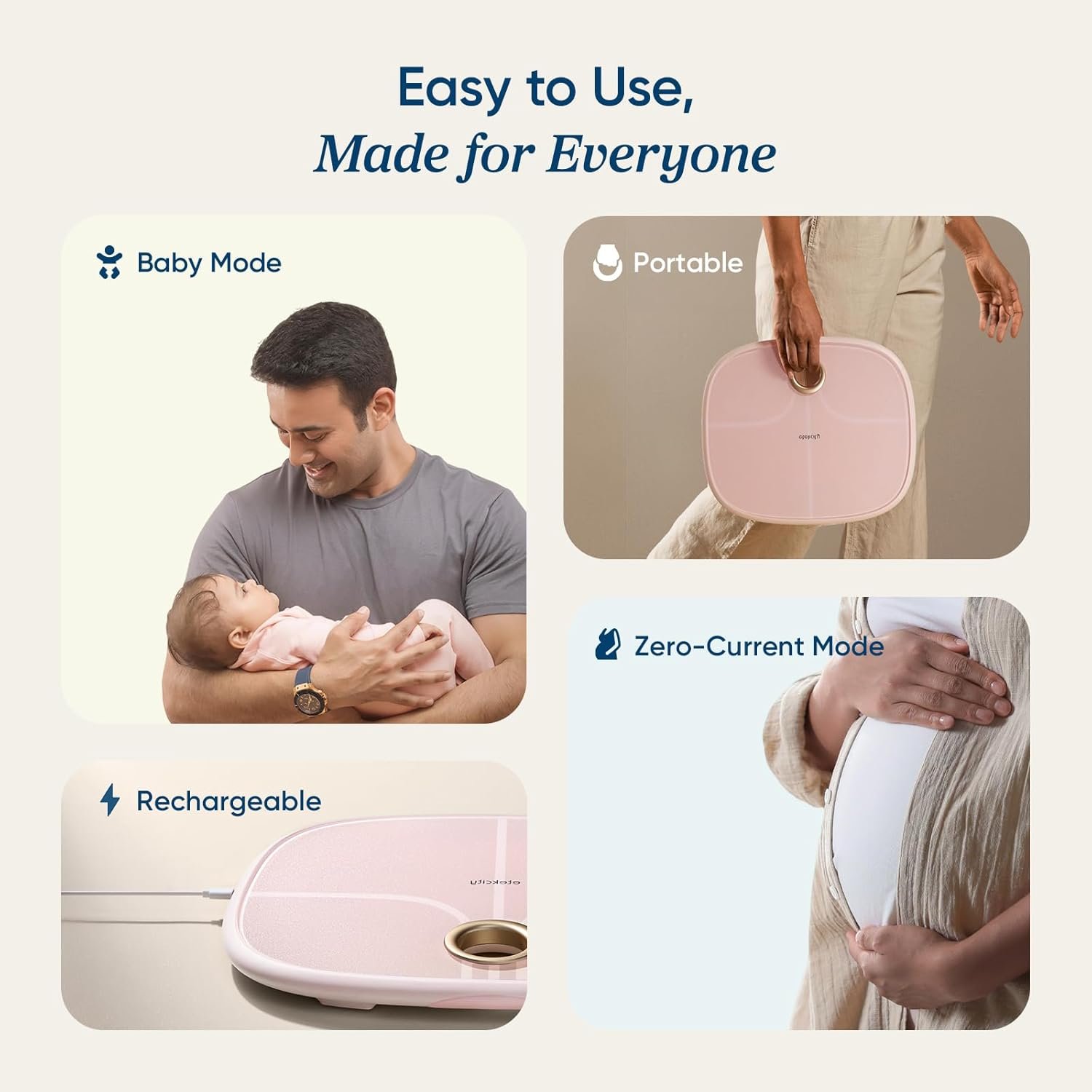 Etekcity Rechargeable Pink Smart Scale for Body Weight, BMI, Fat, Muscle Mass, Digital Bathroom Scale with 13 Metrics, Secret Mode, Bluetooth Connect to...
