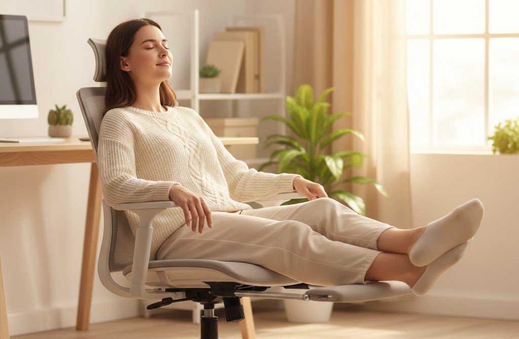 Reclining ergonomic chair footrest break posture rest back pain relief long hours work