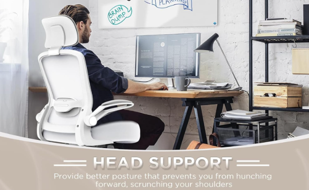 Mimoglad Office Chair, High Back Ergonomic Desk Chair with Adjustable Lumbar Support and Headrest, Swivel Task Chair with flip-up Armrests for Guitar...
