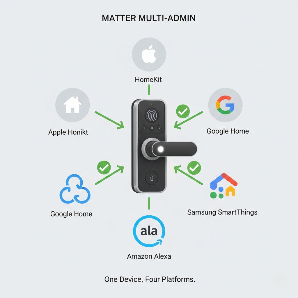 Matter protocol universal compatibility Apple HomeKit Google Home Alexa SmartThings diagram