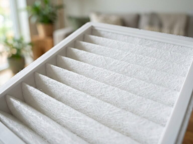 HEPA filter close up pleated media fiber structure air purifier filtration